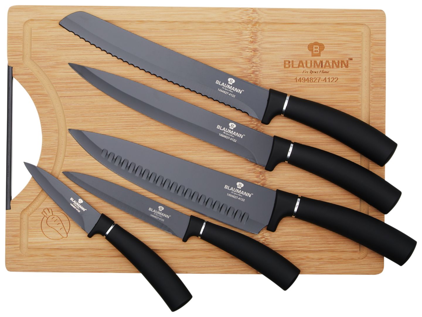 BLAUMANN Messerset mit Schneidebrett