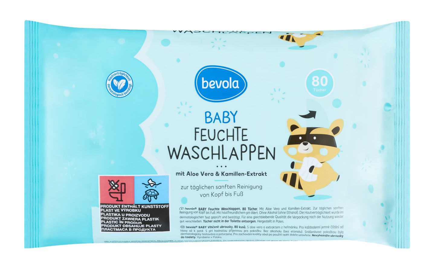 BEVOLA® BABY Feuchte Waschlappen