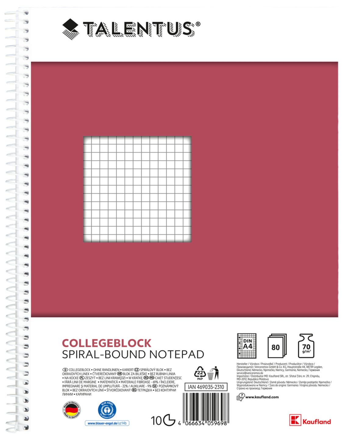 TALENTUS® Collegeblock A4 kariert