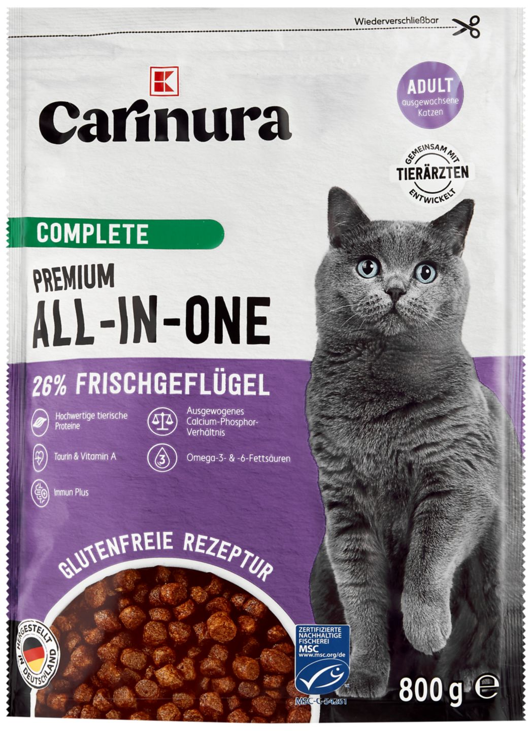 K-CARINURA Premium-All-in-One Trockenfutter für Katzen