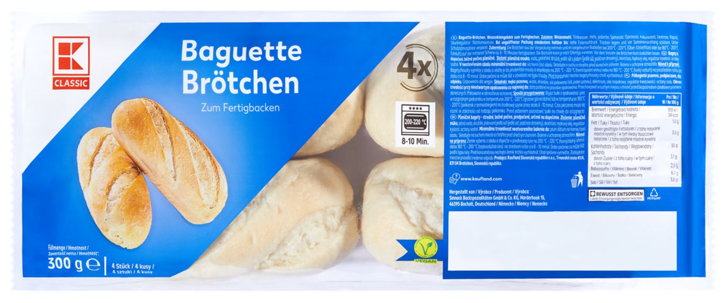 K-CLASSIC Baguettes oder Brötchen