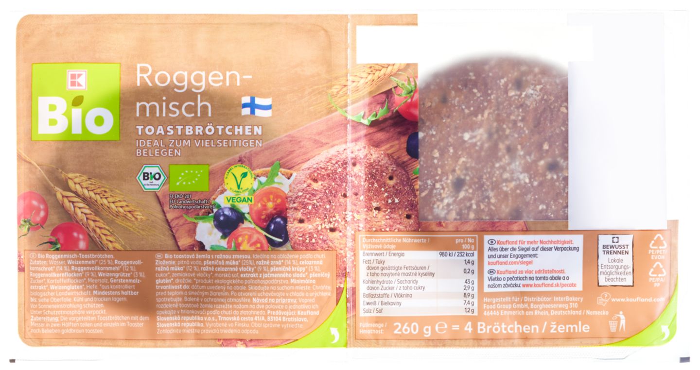 K-BIO Bio-Toastbrötchen