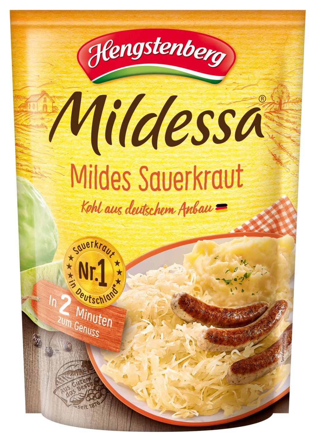 HENGSTENBERG Mildessa Mildes Sauerkraut oder Genießer-Apfelrotkohl