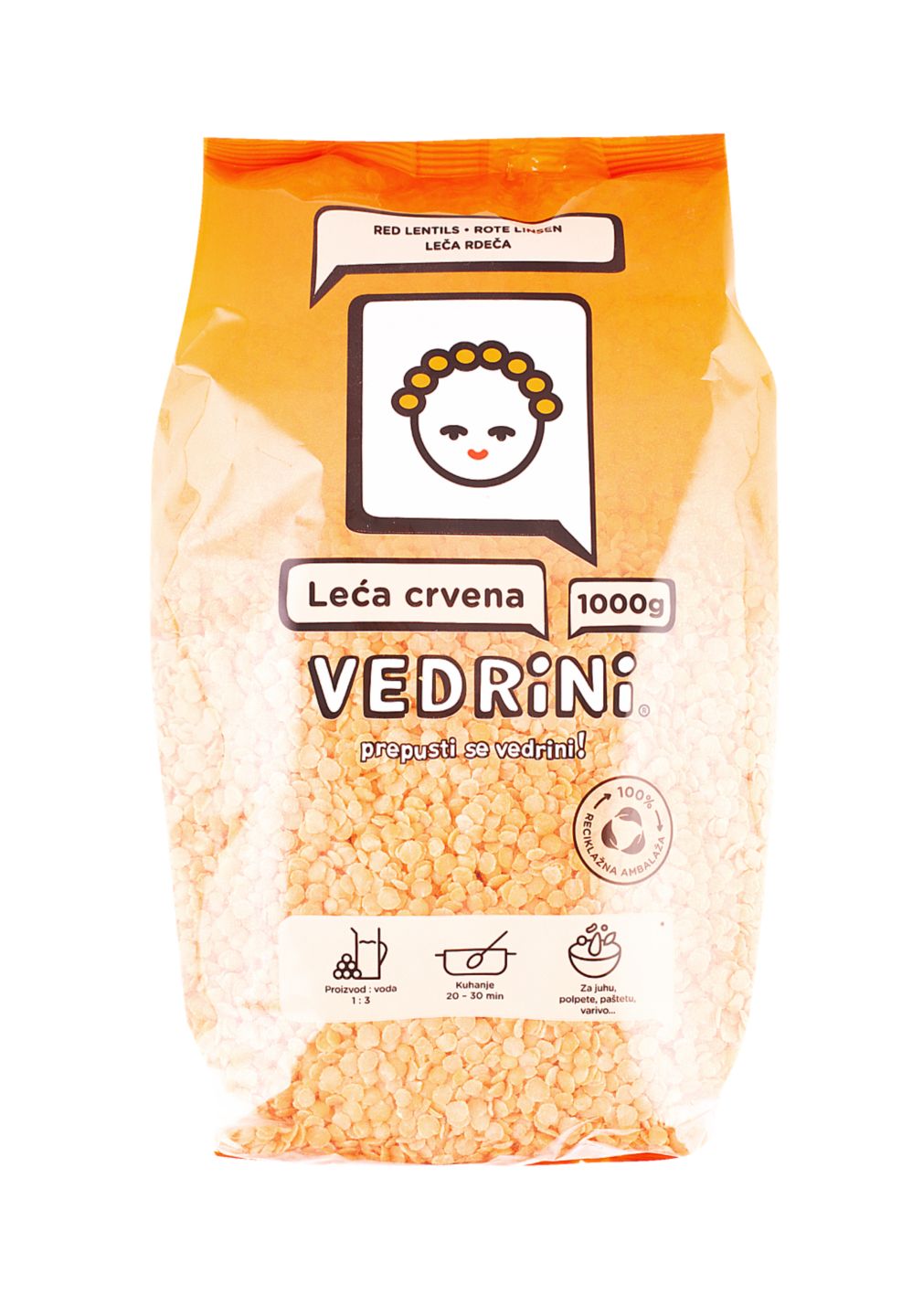 Vedrini Leća crvena 1 kg 