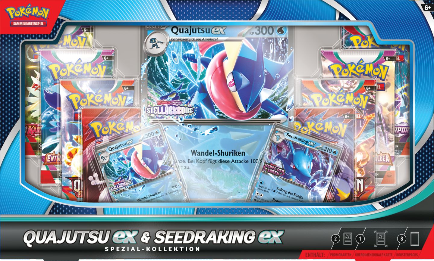 POKÉMON Sammelkartenspiel Spezial Quajutsu ex & Seedraking ex