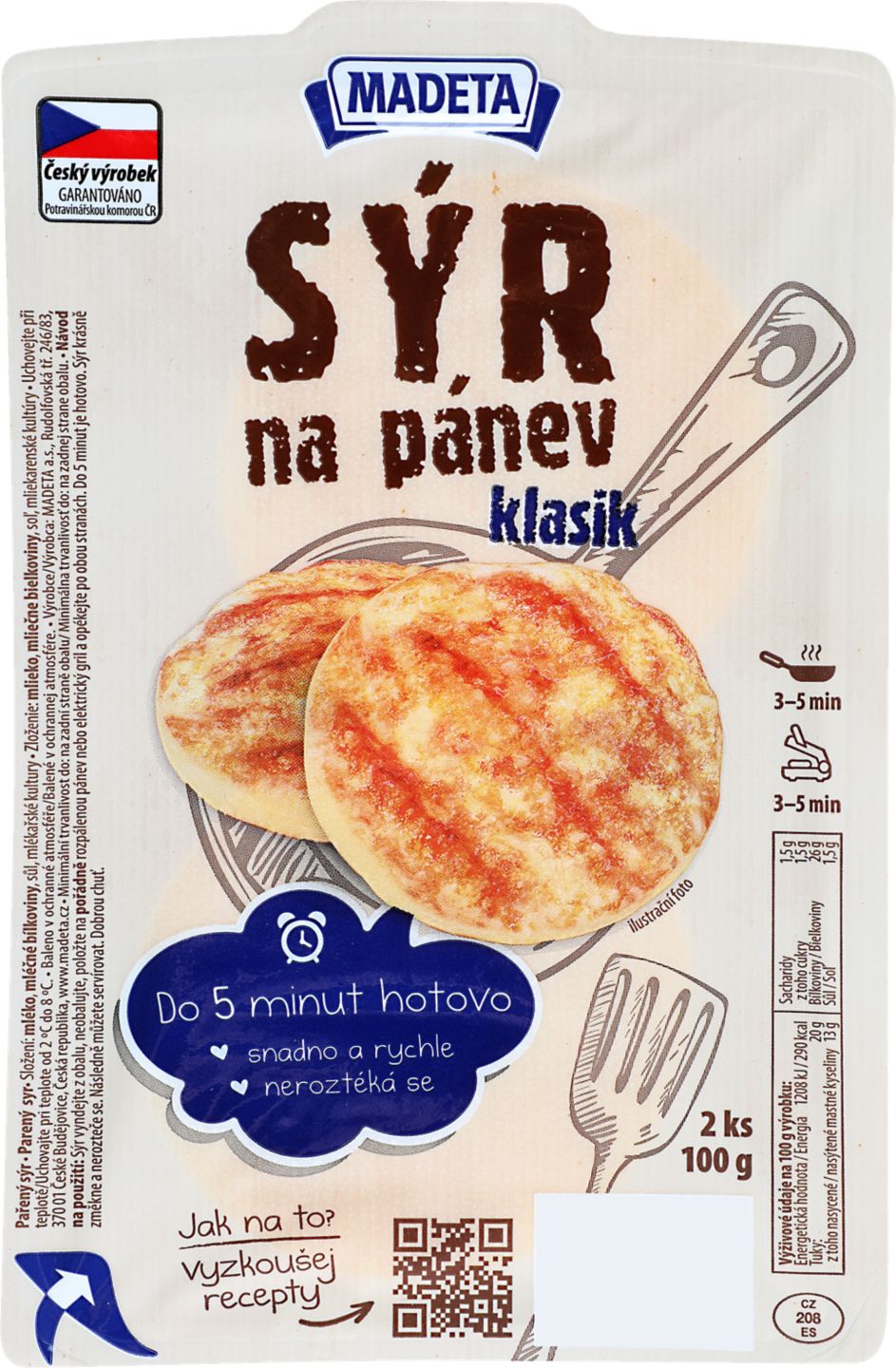 MADETA Syr na panvicu
bylinky, šunka, klasik