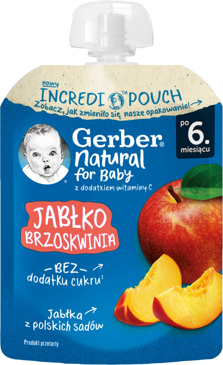 Изображение на Gerber Пауч ябълка и праскова
6+ мес.