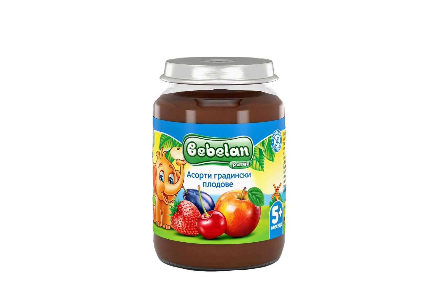 Изображение на Bebelan Плодово пюре -ябълка, кайсия
и морков/градински плодове