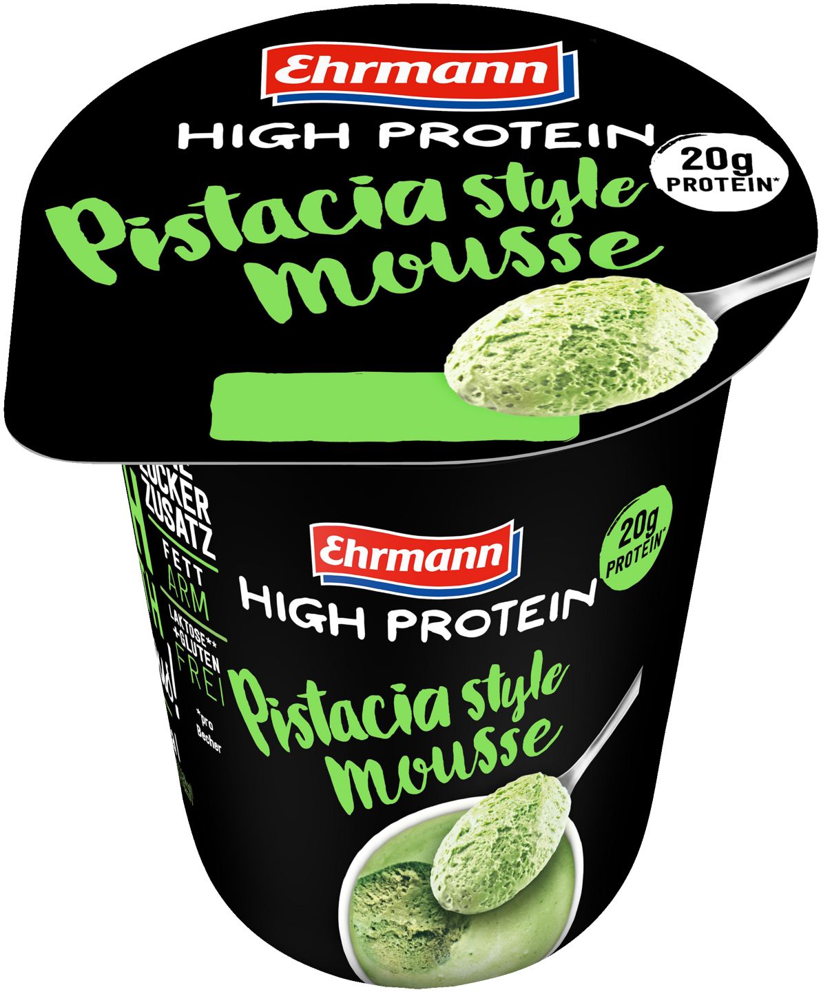 Ehrmann Proteínová našľahaná pena
s pistáciovou prích.,delakt.