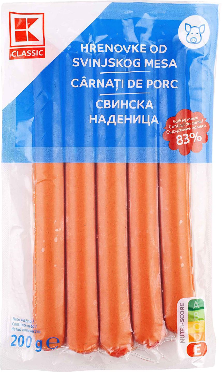 Изображение на K-Classic Кренвирши
с 83% свинско месо