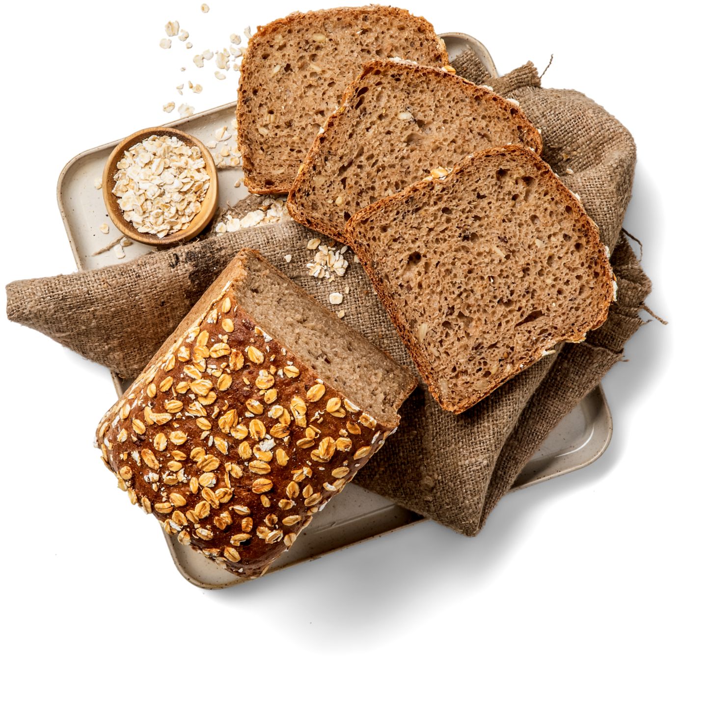 Mehrkornbrot mit Haferflocken bestreut