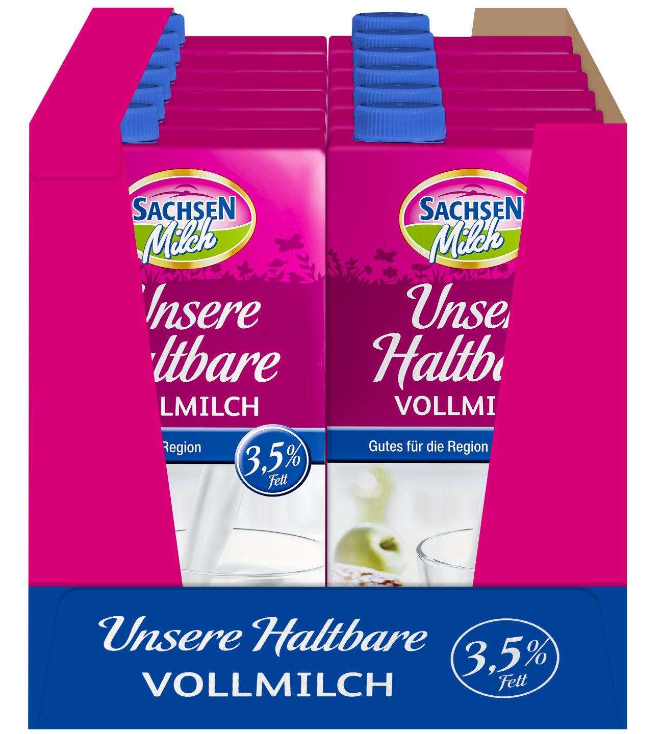 Ein ganzer Karton SACHSENMILCH H-Vollmilch