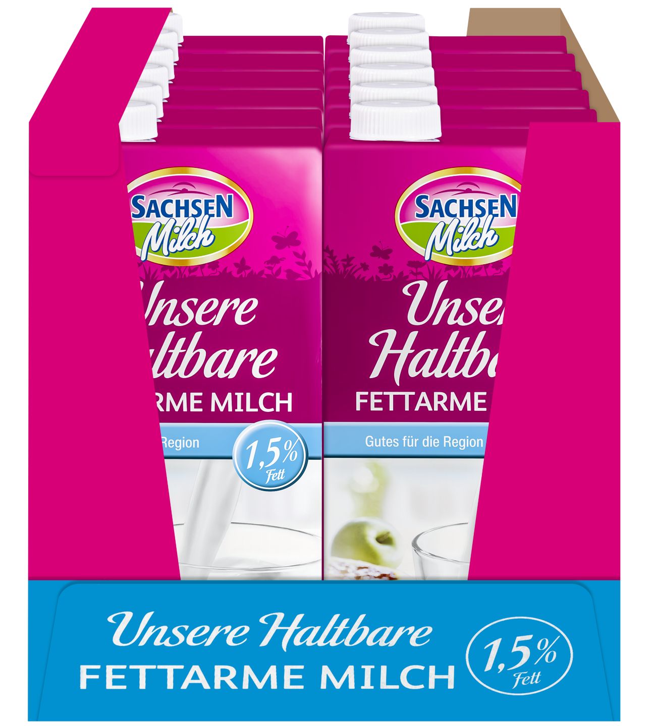 Ein ganzer Karton SACHSENMILCH Haltbare Milch