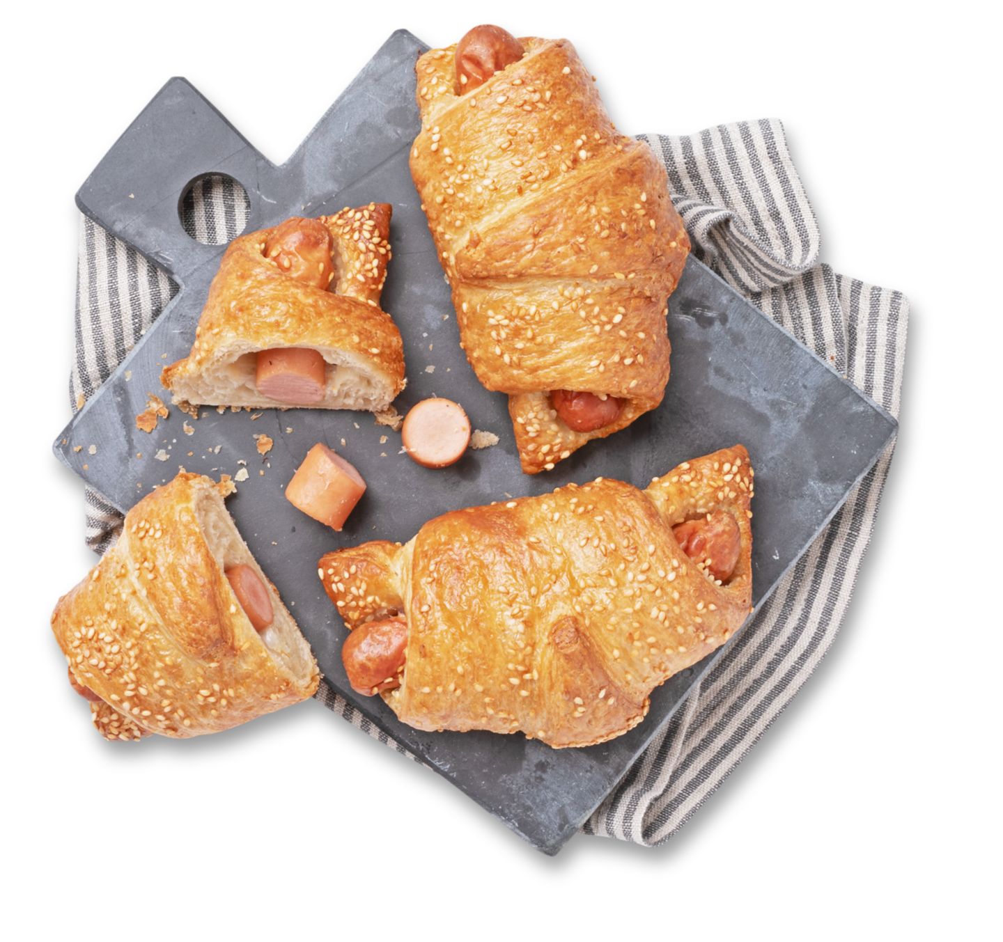 Croissant mit Geflügelwürstchen 