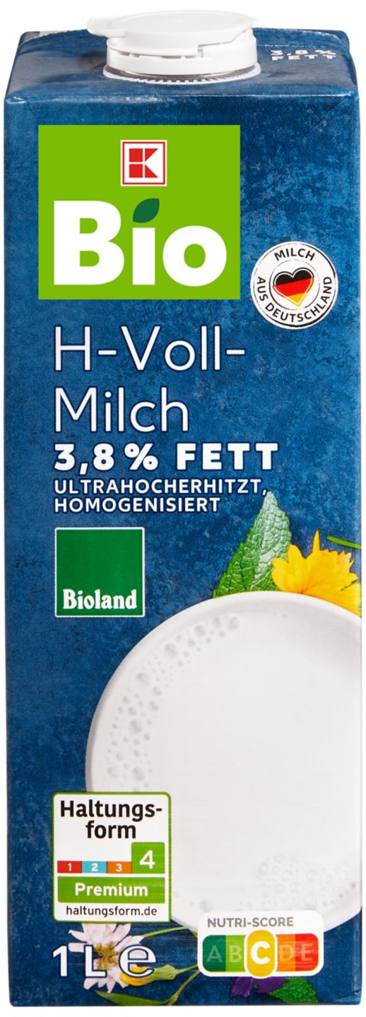 K-BIO Bioland H-Vollmilch 3,8 % Fett