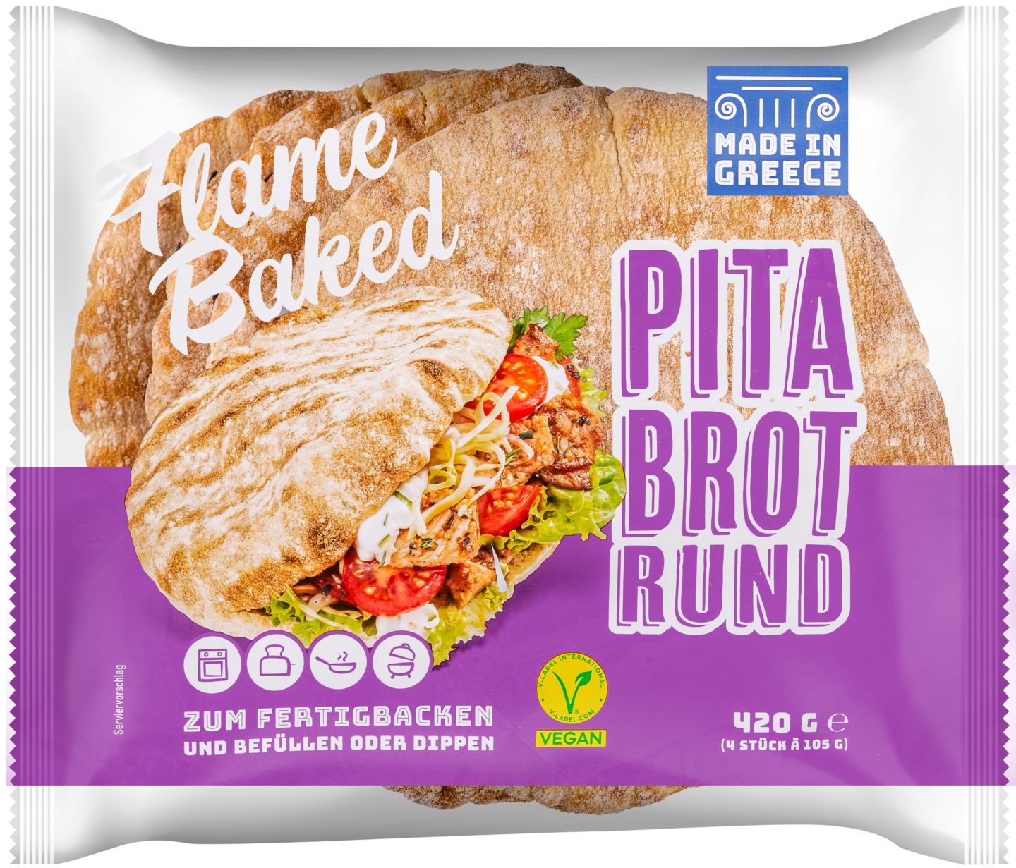 FLAME BAKED Pita-Brot