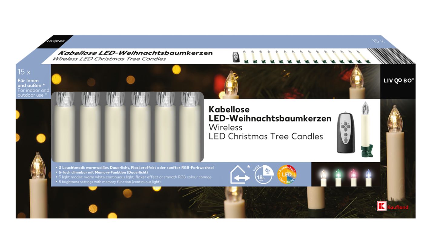 LIV&BO® Kabellose LED-Baumkerzen