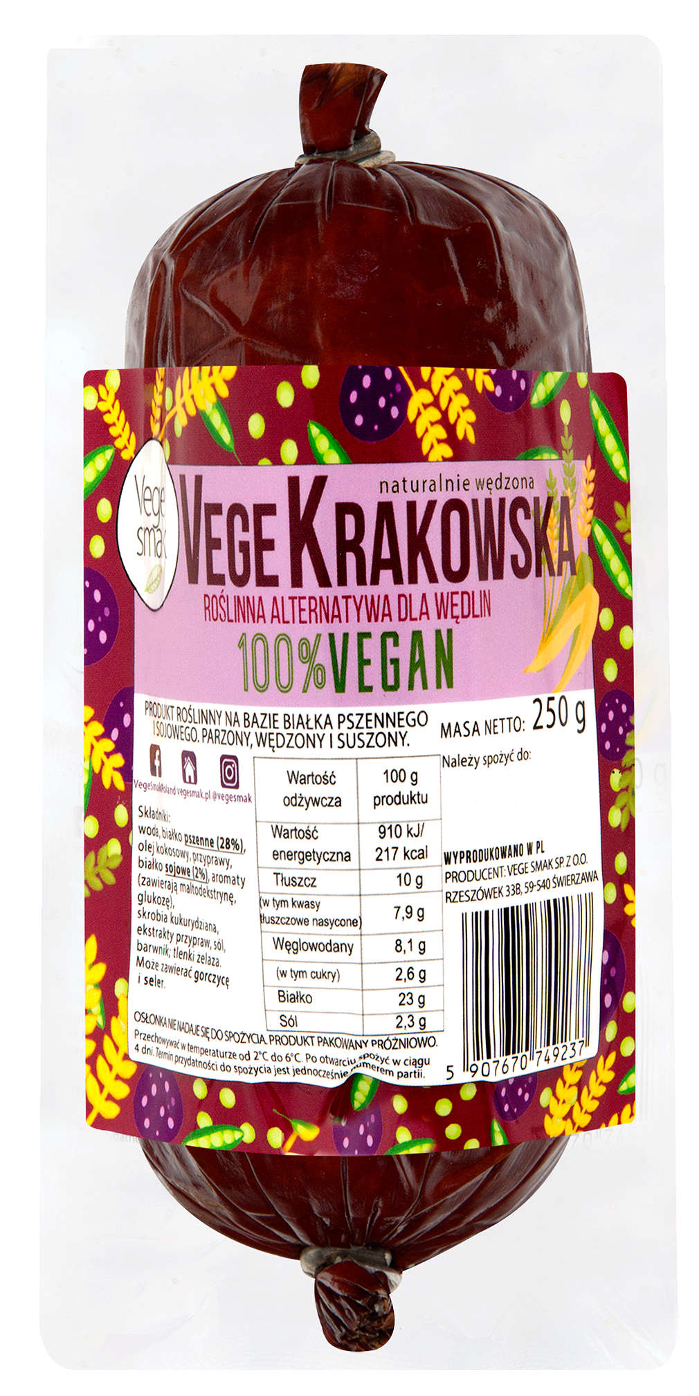 Zdjęcie oferty Vege Smak Vege Krakowska, Vege Salami