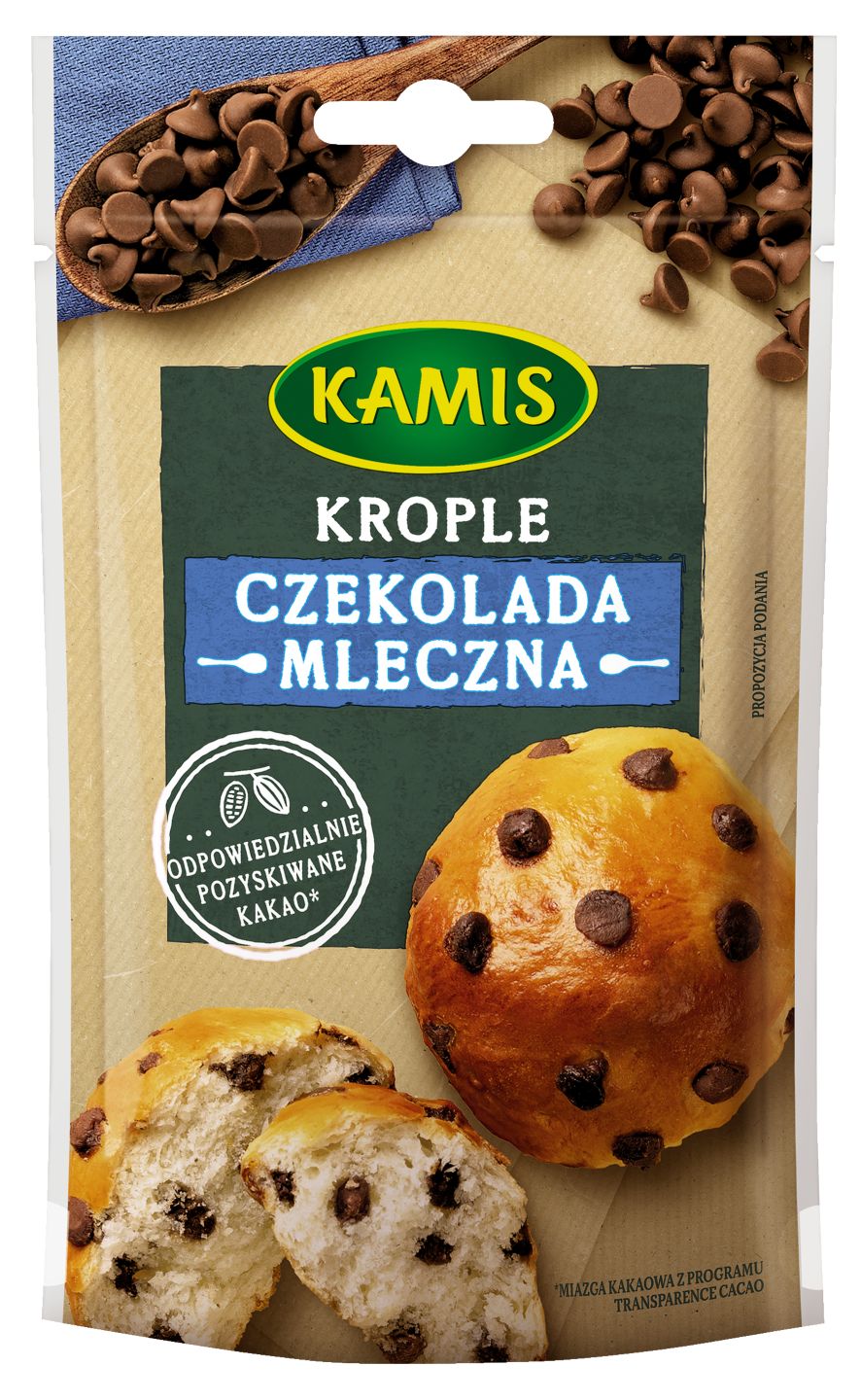 Kamis Krople czekoladowe, mleczne