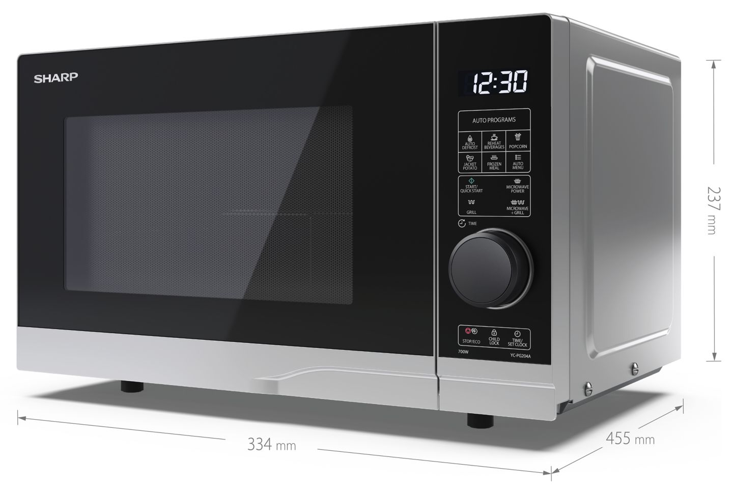 SHARP Mikrowelle mit Grillfunktion »YC-PG204AE-S«