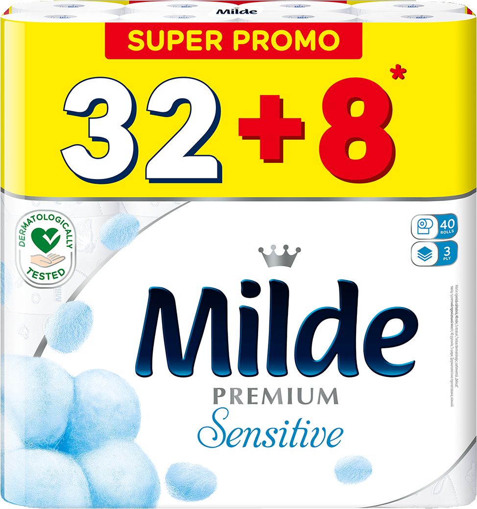 Изображение на Milde тоал. Хартия 3 пластова,
32+8бр.