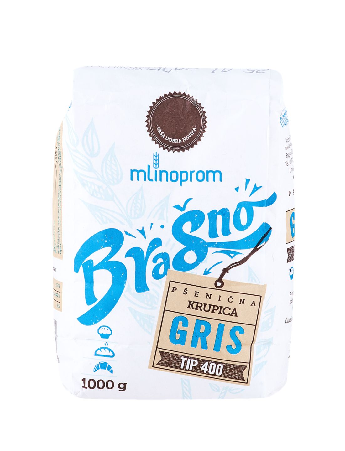 Mlinoprom Pšenična krupica
MPC 2.5.2025=1,09€