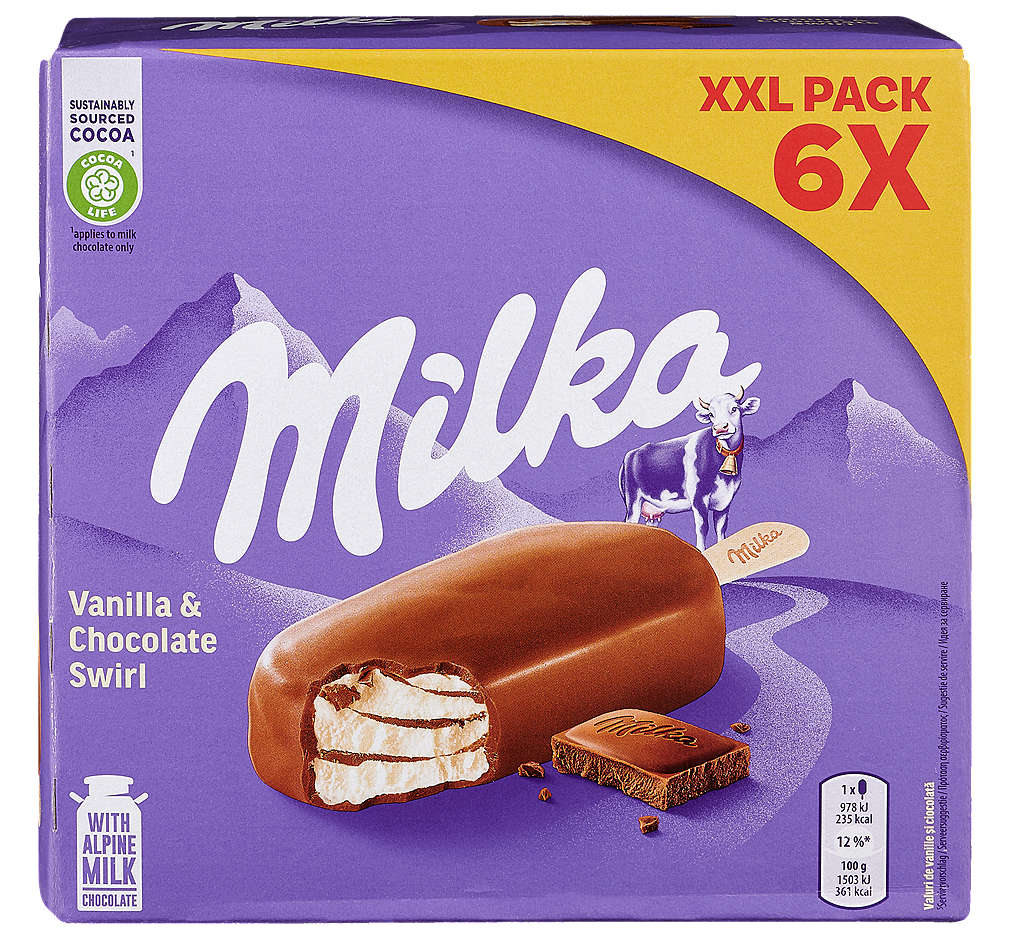 Изображение за продукта MILKA Сладолед на стик различни вкусове