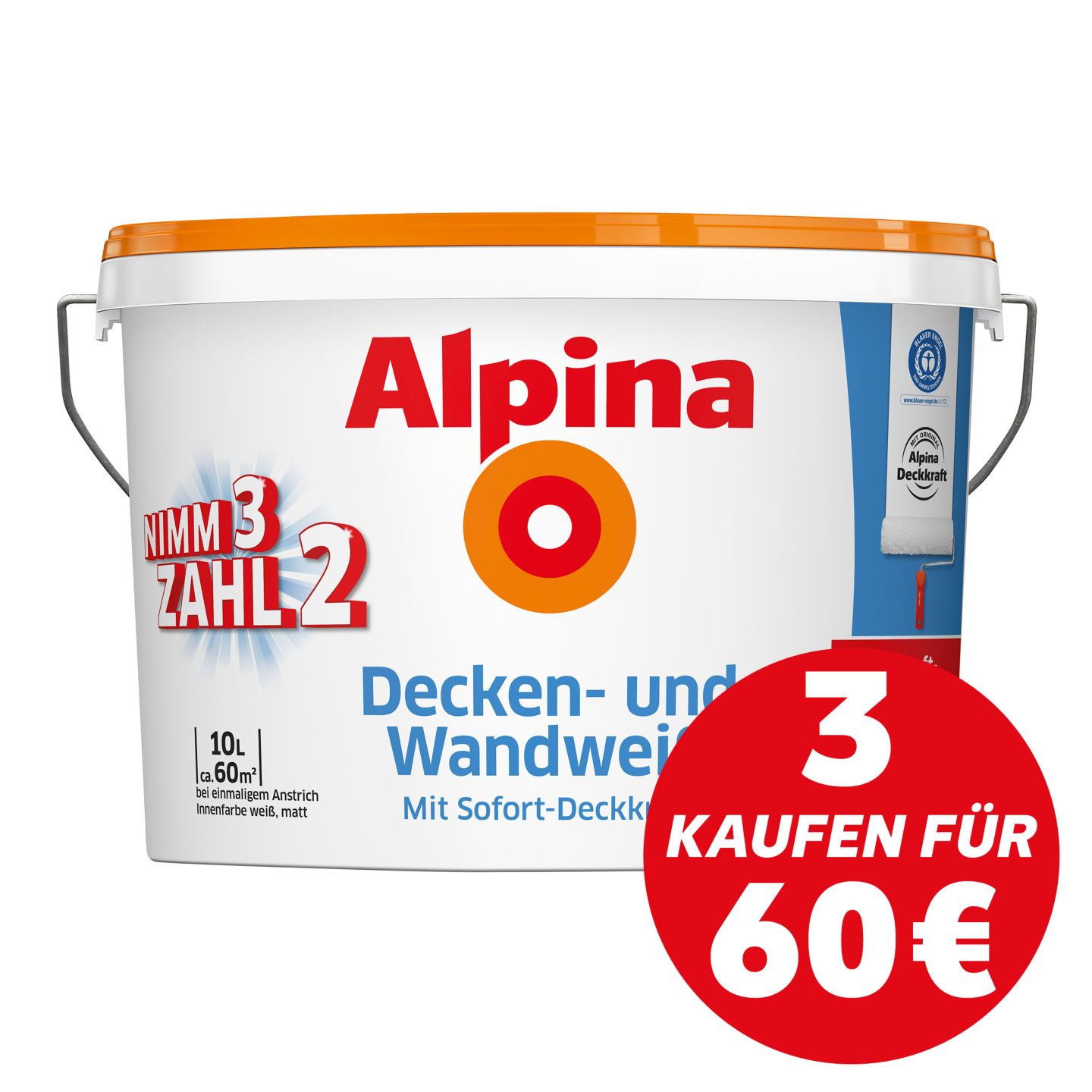 ALPINA Decken- und Wandweiß 10 l