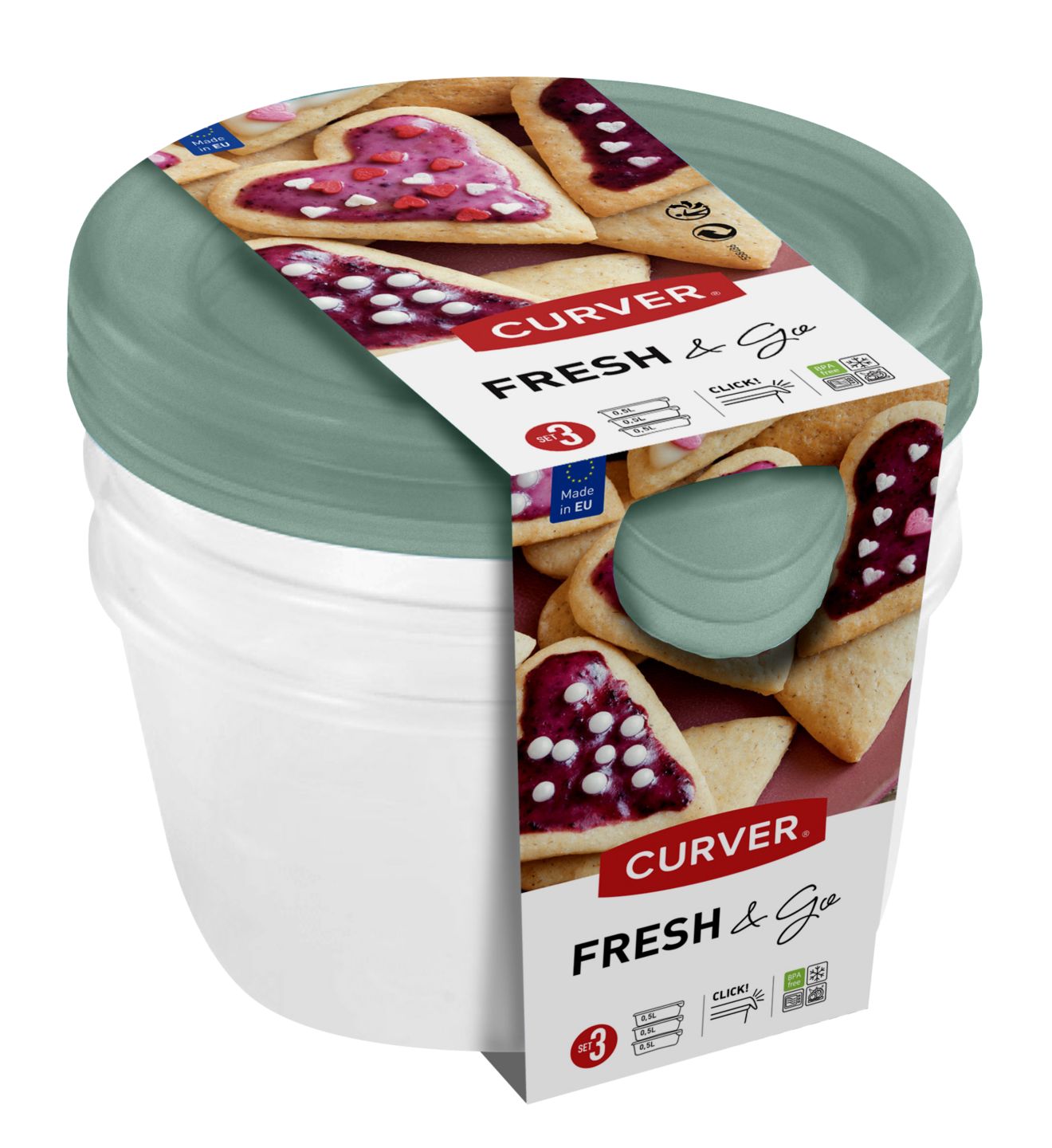 CURVER Frischhaltedosen-Set »Fresh & Go« rund