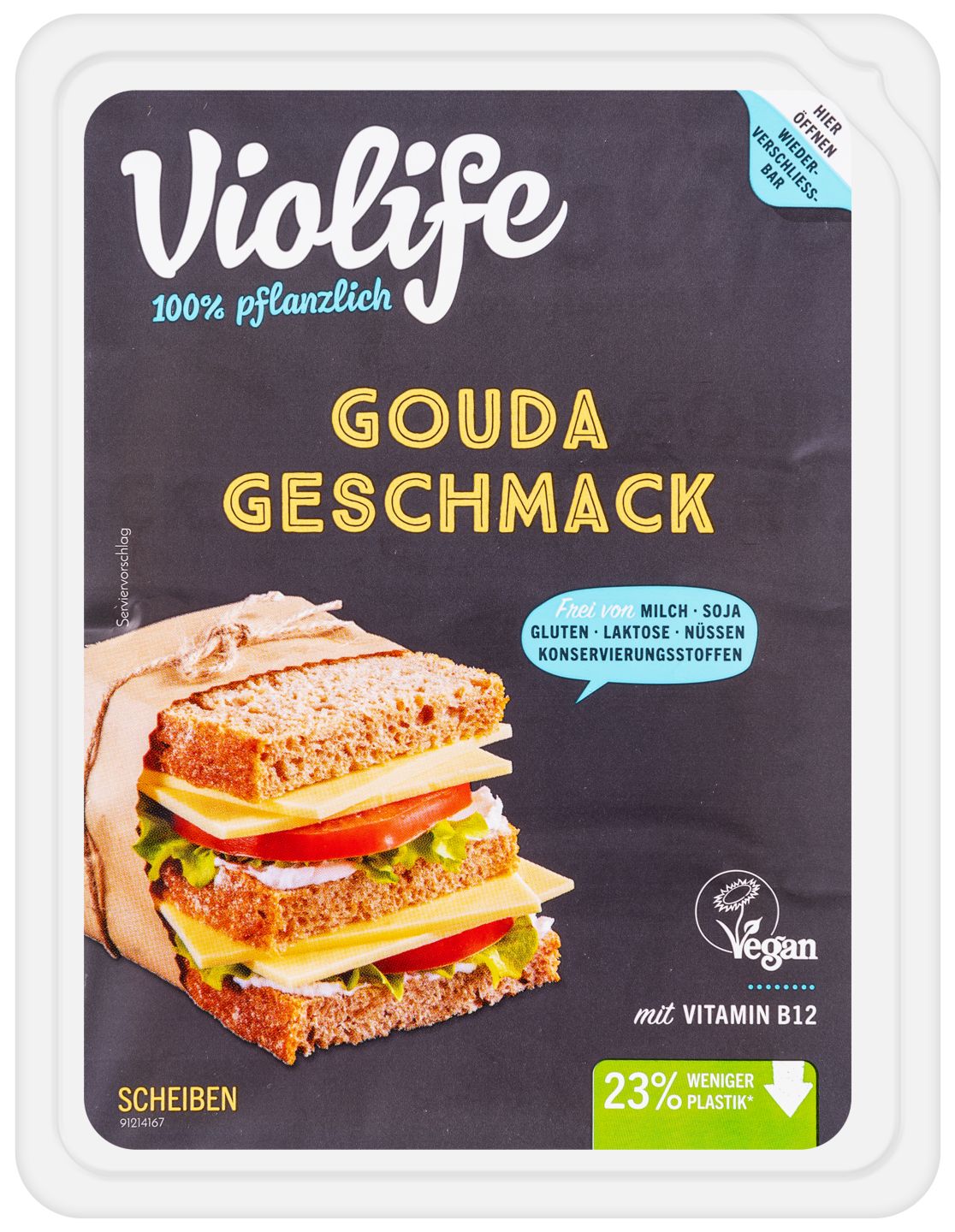 VIOLIFE Vegane Scheiben Gouda Art