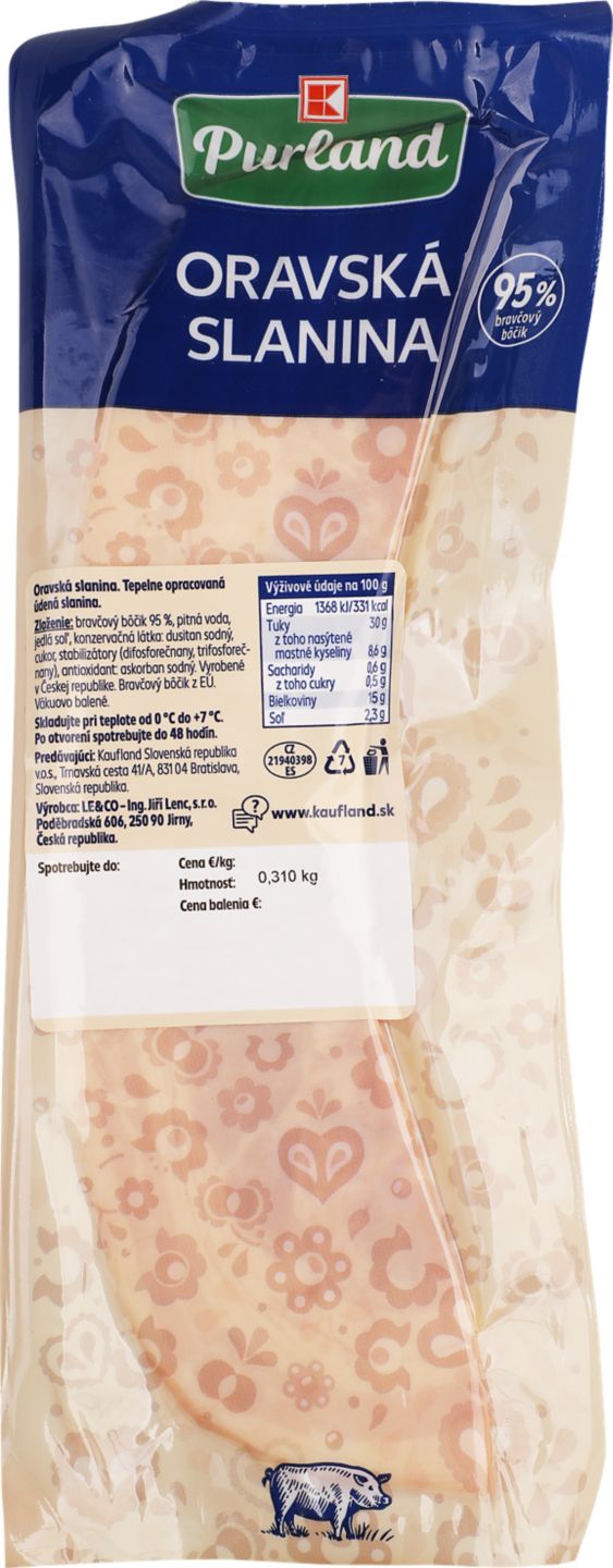K-Purland Oravská slanina
balenie cca 300 g