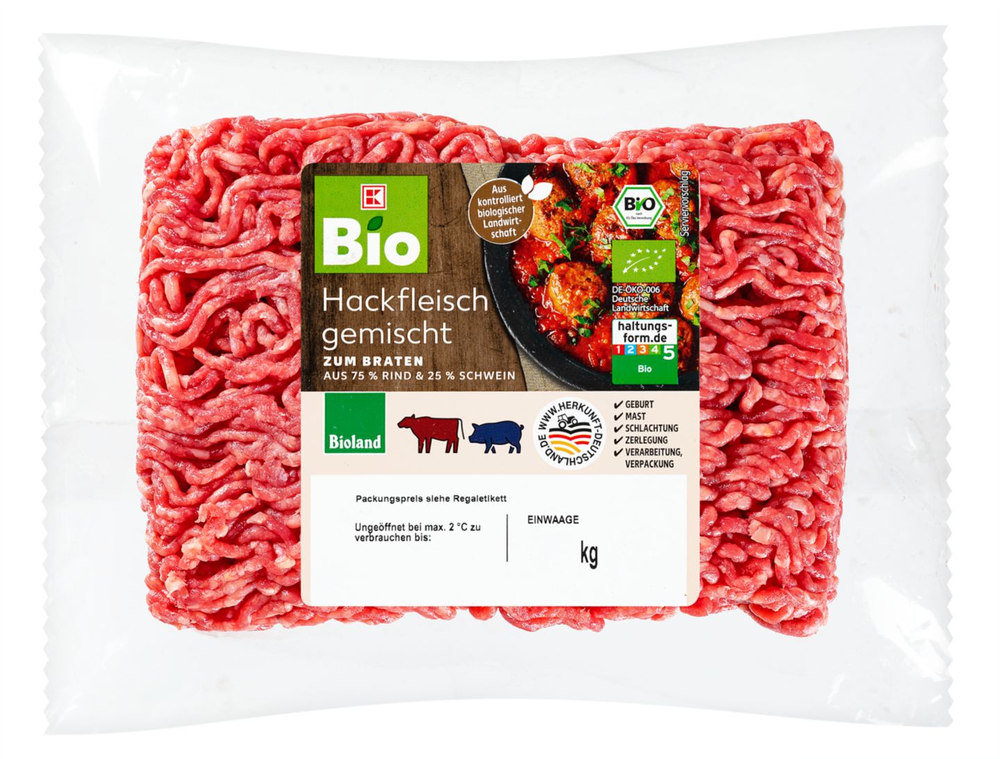 K-BIO Bioland Hackfleisch gemischt