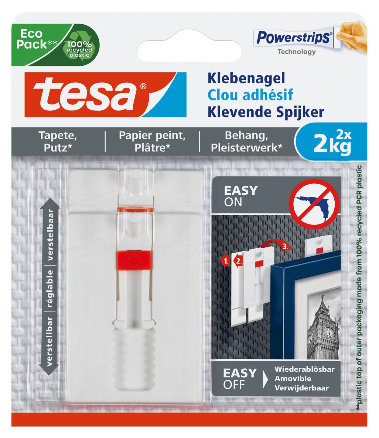 TESA Klebenägel »Powerstrips« höhenverstellbar