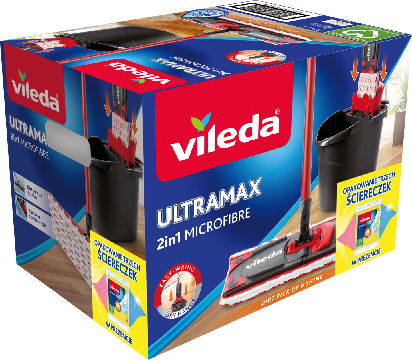 Vileda Ultramax Box + ściereczki 3szt.