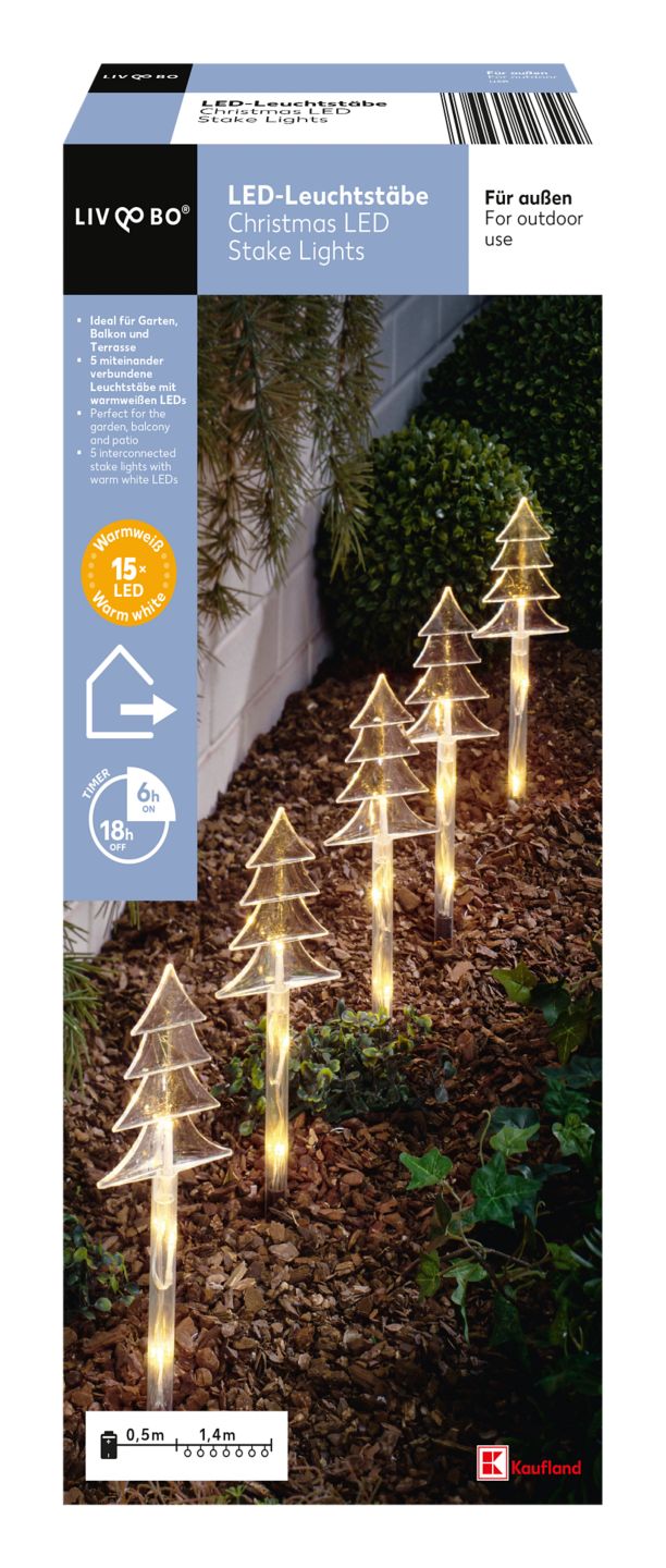 LIV&BO® LED-Leuchtstäbe »Tannenbaum« warmweiß