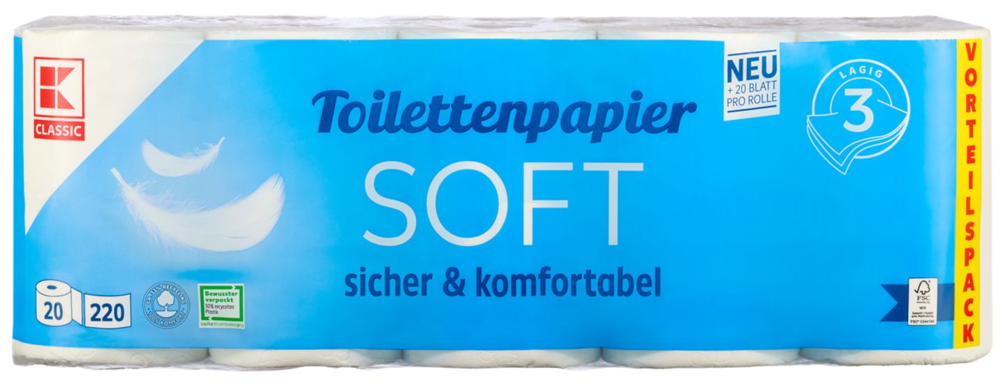 K-CLASSIC Toilettenpapier Soft XXL 