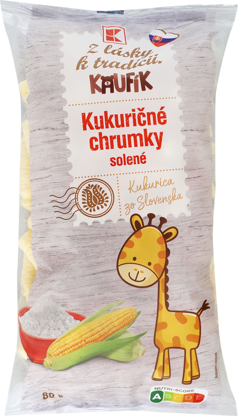 K-ZLT_Logo Kaufík Kukuričné chrumky solené
