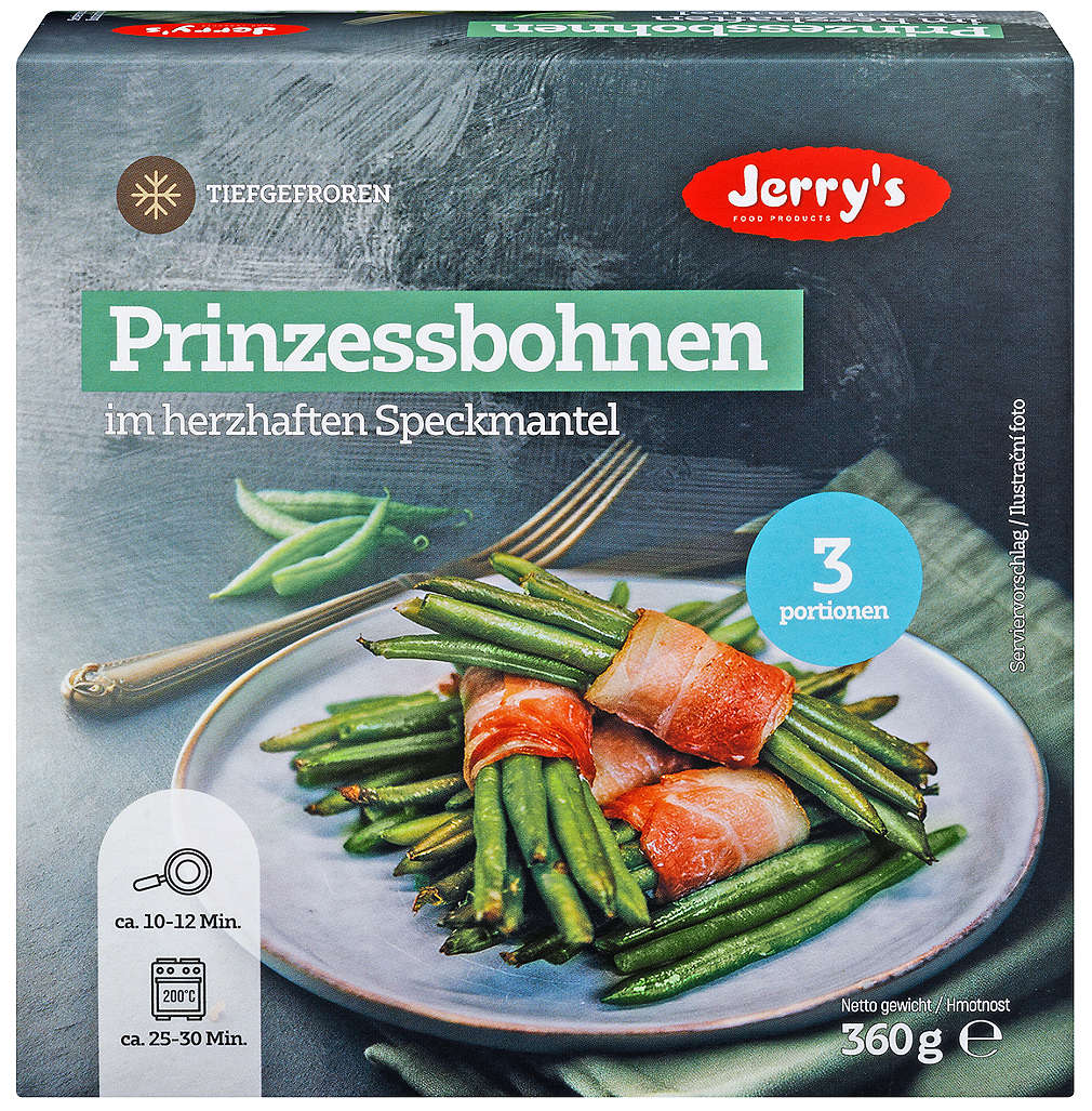 Abbildung des Angebots JERRY'S Prinzessbohnen mit Speck 