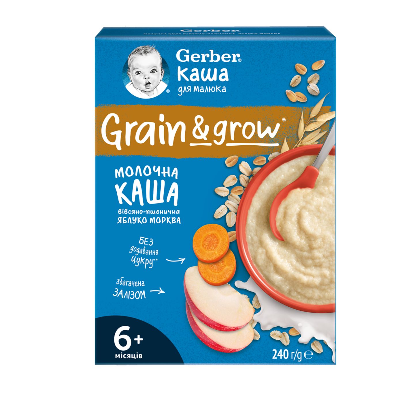 Изображение на Gerber Ов.-пшенична мл.каша
различни видове, 240 гр