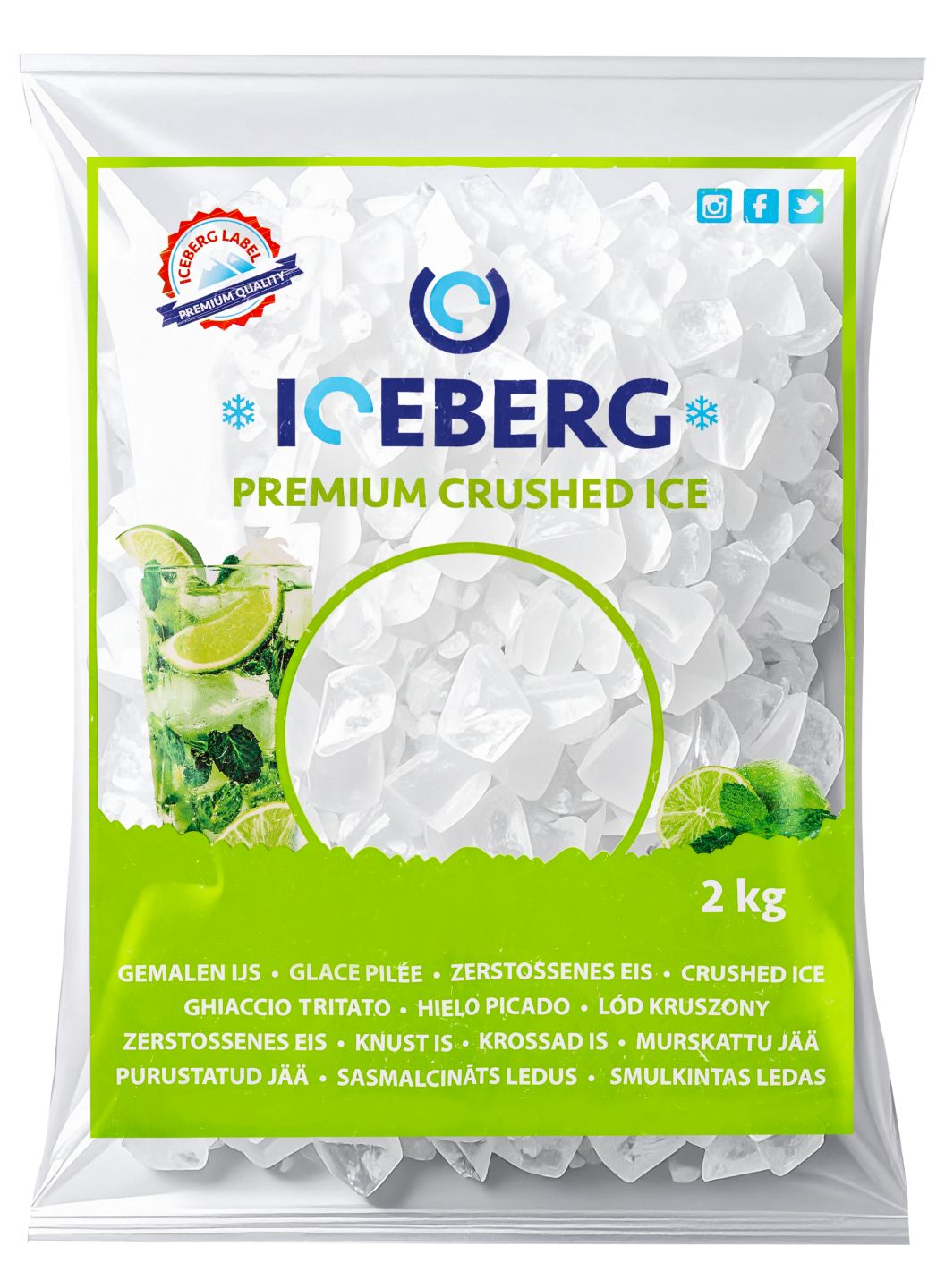 ICEBERG Crushed Ice oder Ice Cubes