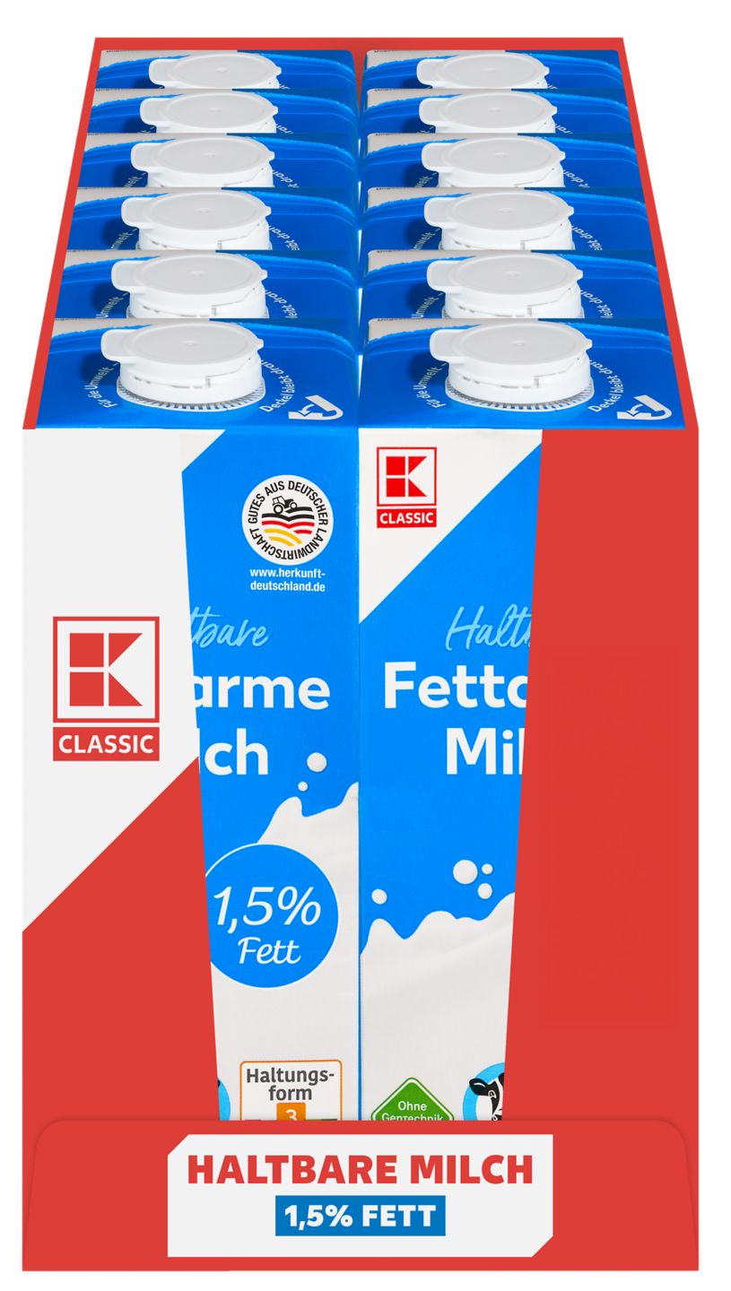 K-CLASSIC Haltbare Milch -Ein ganzer Karton-