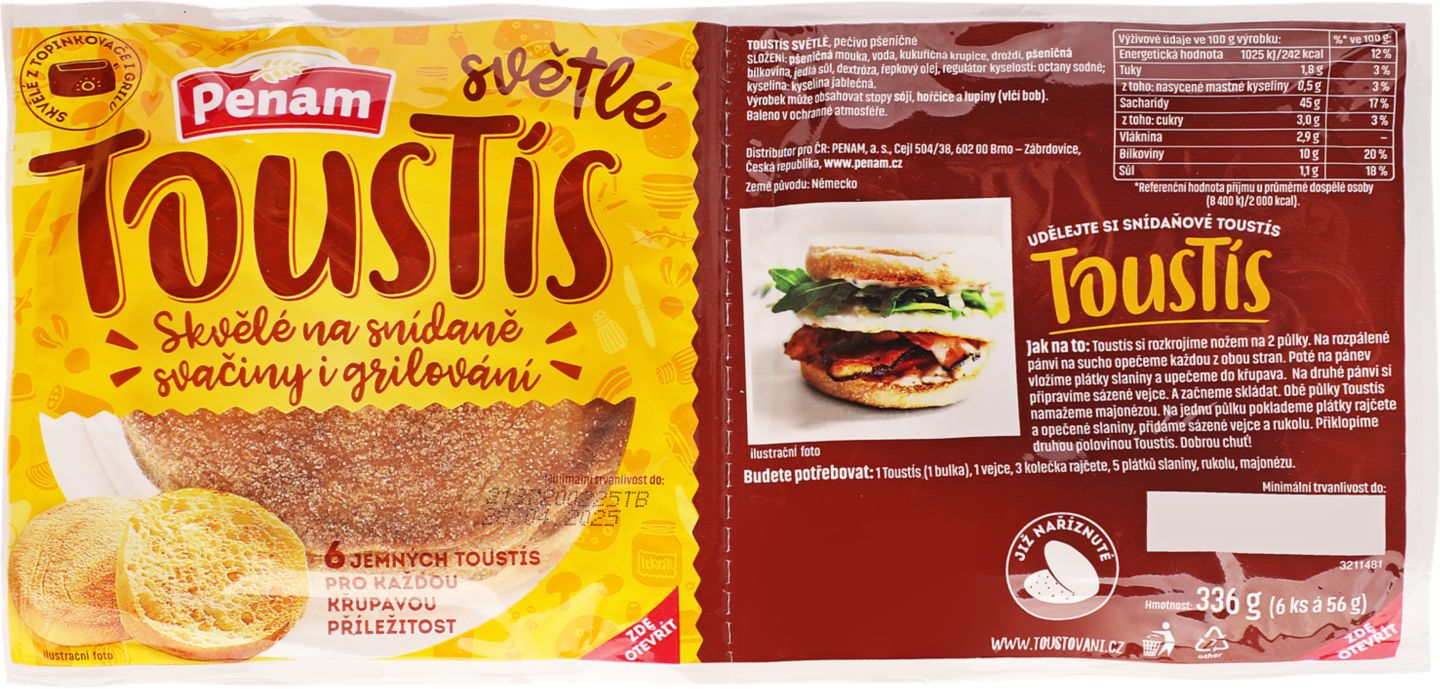 Toustís svetlý 336 g 