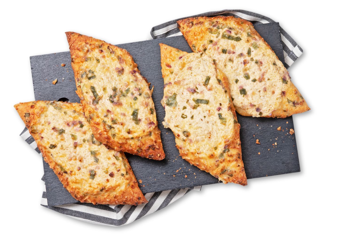 Dinkelschiffchen Flammkuchen Style