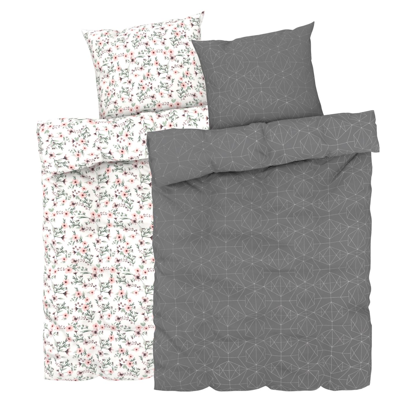 LIV&BO® Satin-Wendebettwäsche-Set ca. 155 x 220 cm
