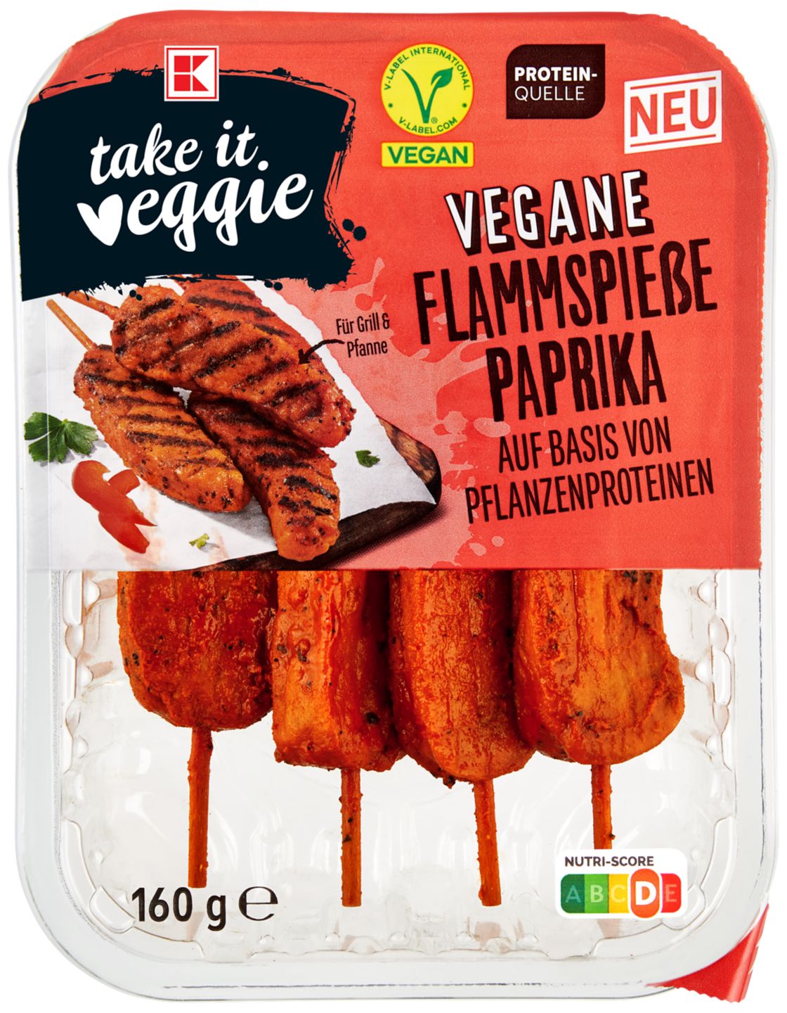 K-TAKE IT VEGGIE Vegane Flammspieße Paprika