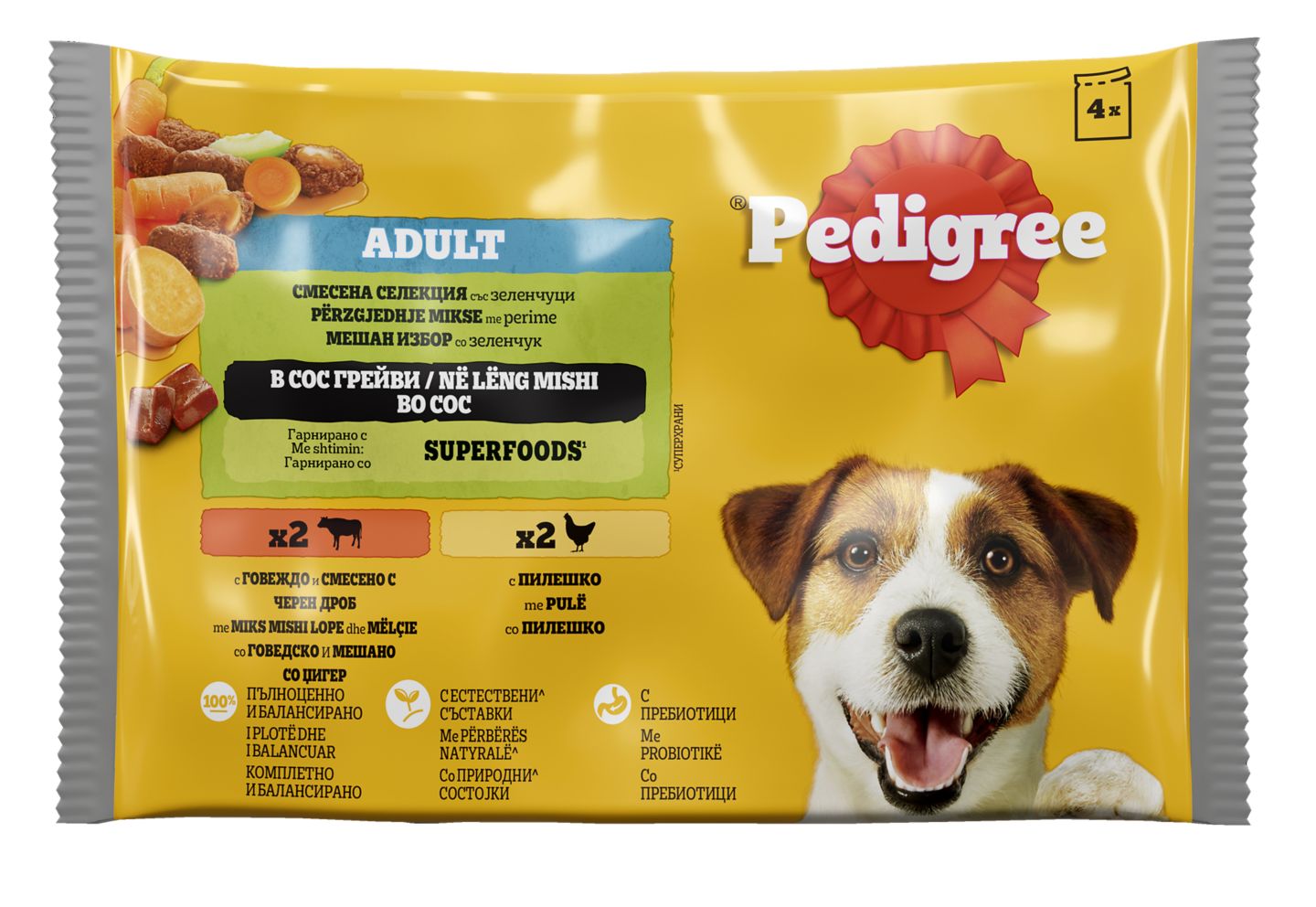 Изображение на Pedigree Пауч за куче различни видове
4 х 100 гр.
