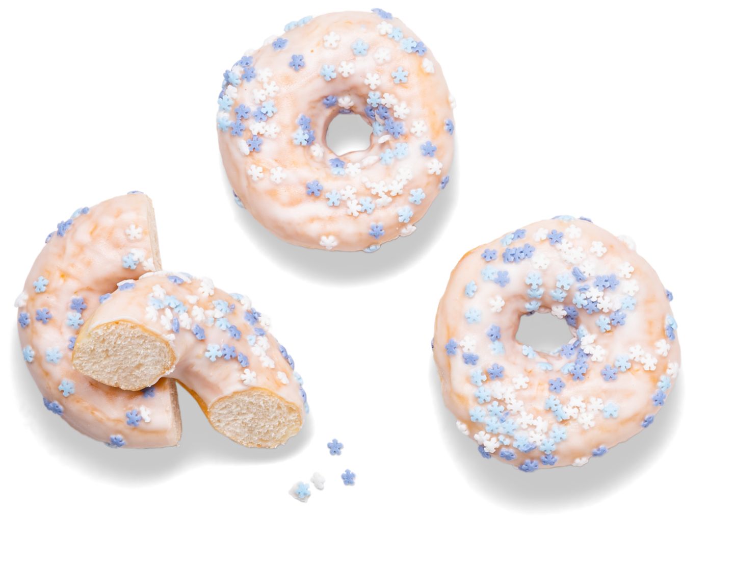 Donut biely s vločkami