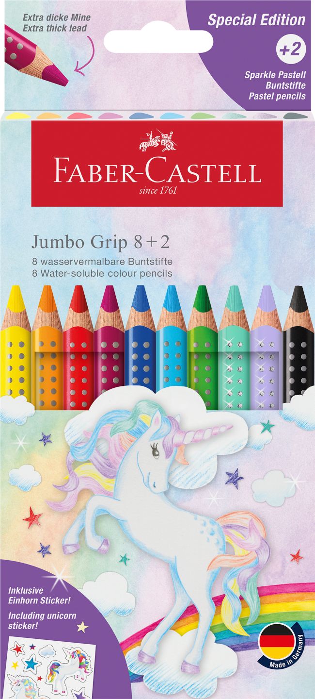 FABER-CASTELL Jumbo-Buntstifte-Set Einhorn Special Edition - Pastell