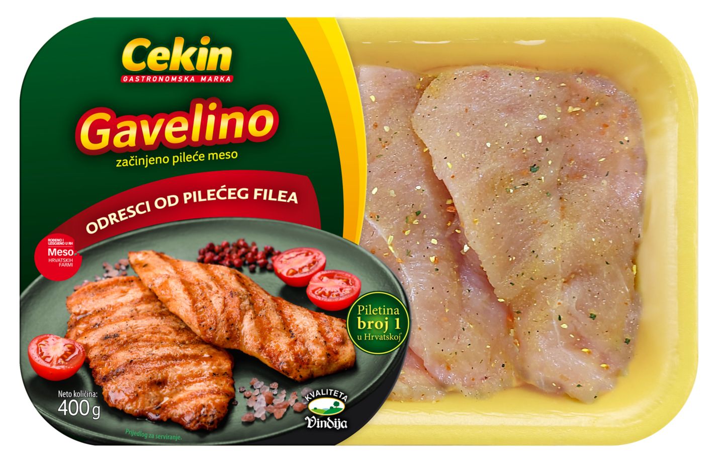 Cekin Gavelino Odresci pilećeg filea
MPC 2.5.2025=6,29€