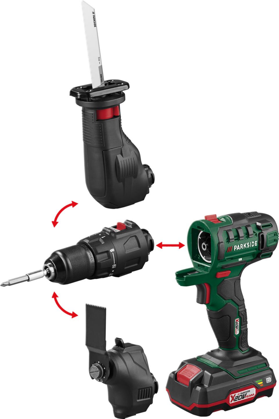 PARKSIDE® Akku-Kombigerät 20 V »PKGA 20-Li C2« inkl. Akku